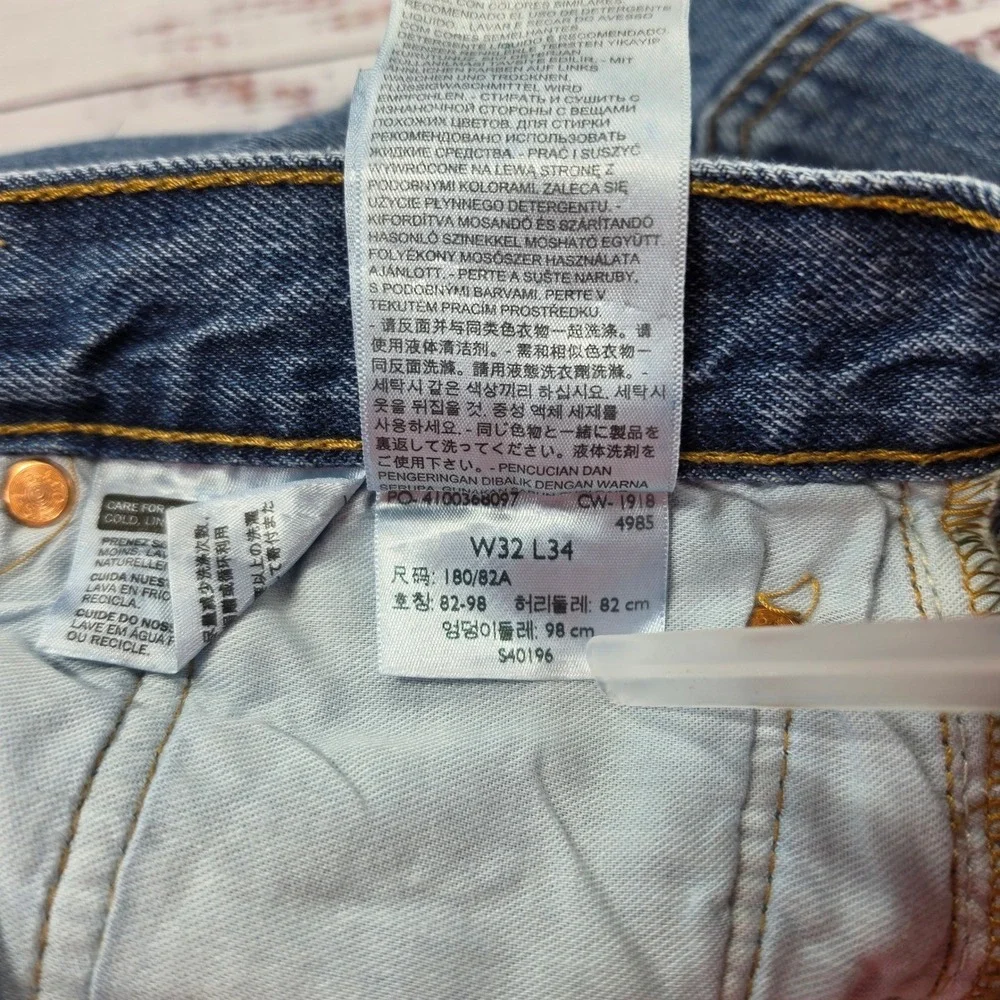 Levis 501 Jeans‎ Mens 32x34 Blue Excellent BUTTON FLY Straight Leg Denim